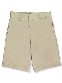 Unisex Flat Front Unisex Twill Short with Adjustable Waist by French Toast in khaki and navy - $12.99