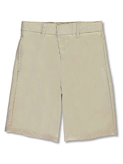 Unisex Flat Front Twill Shorts with Adjustable Waist by French Toast in khaki and navy, School Uniforms