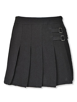 Big Girls' Plus Two Tab Pleated Skort by French Toast in black and khaki, School Uniforms