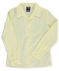 Big Girls' L/S Notched Collar Blouse by French Toast in Yellow, School Uniforms
