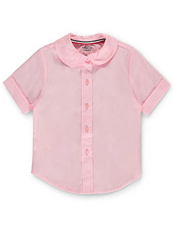 Toddler S/S Peter Pan Fitted Shirt by French Toast in Pink