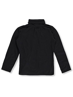 Girls' Ruched Turtleneck by French Toast in black and heather gray
