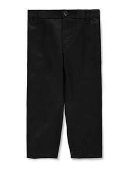 Toddler Pleated Wrinkle No More Relaxed Fit Pants by French Toast in black, gray, khaki and navy