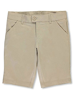 Plus Size Flat Front Twill Bermuda Shorts by French Toast in khaki and navy