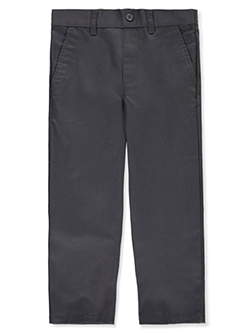 Flat Front Wrinkle No More Relaxed Fit Pants by French Toast in gray, khaki and navy - Pants