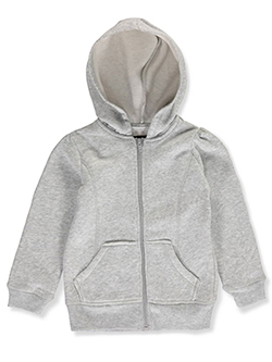 Little Girls' Toddler Fleece Hoodie by French Toast in gray and navy, Sizes 2-6X
