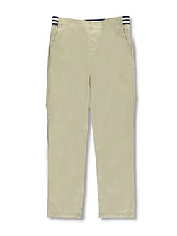 Pull-On Contrast Waist Pants by French Toast in khaki and navy, School Uniforms