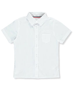 S/S Pocket Button-Down Blouse by French Toast in White, School Uniforms