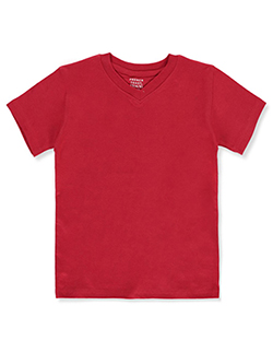 Boys' Basic V-Neck T-Shirt by French Toast in Red