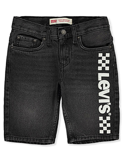 Boys' Checker Logo Denim Shorts by Levi's in Denim, Boys Fashion