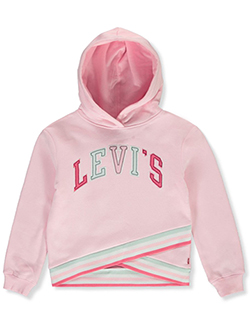 Girls' Crisscross Hem Hoodie by Levi's in acapulco, navy/multi and red