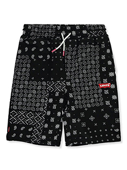 Boys' Terry Jogger Shorts by Levi's in black and black multi, Boys Fashion
