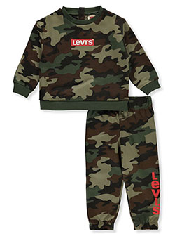 Baby Boys' 2-Piece Camo Joggers Set Outfit by Levi's in Green camo