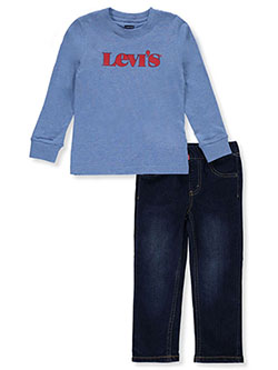 Boys' 2-Piece Jeans Set Outfit by Levi's in blue and gray