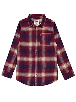 Levi's Boys' Long Sleeve Plaid Flannel Shirt