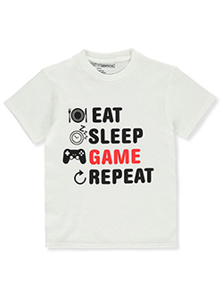 Boys' Eat Sleep Game T-Shirt by Brooklyn Vertical in White