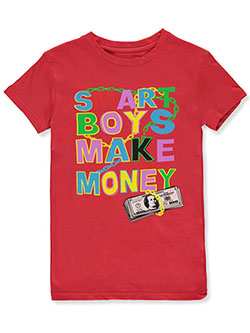Boys' Make Money T-Shirt by Brooklyn Vertical in Red