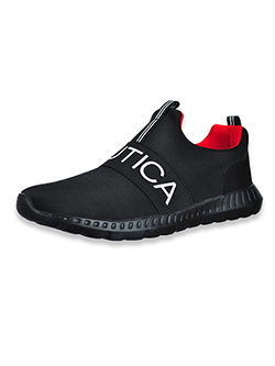 Boys' Canvey Slip-On Shoes by Nautica in Black/red