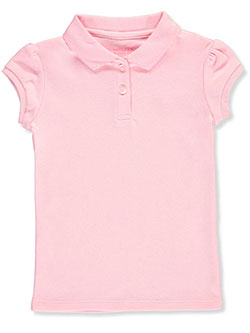 School Uniform Knit Polo with Picot Collar by Nautica in Pink, School Uniforms