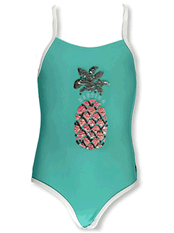 Flip Sequin Pineapple 1-Piece Swimsuit by Nautica, Girls Fashion