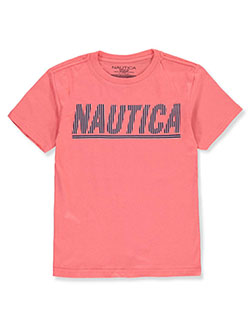 Boys' Shutter Logo T-Shirt by Nautica in blue, coral, green, navy and white