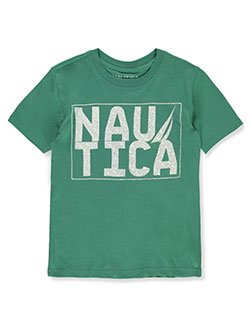 Boys' Box Logo T-Shirt by Nautica in blue, green, navy and red