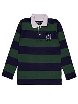 Nautica Boys' Striped Rugby Polo Shirt