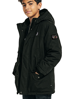 Boys' Nautica Quilted Parka Jacket with Hood