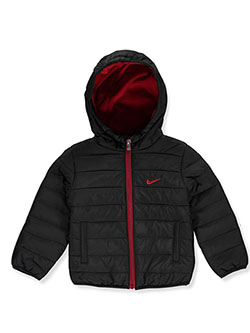 Baby Boys' Hooded Quilted Jacket by Nike in Black