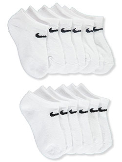 Unisex 6-Pack Cushioned No Show Socks by Nike in White, Girls Fashion