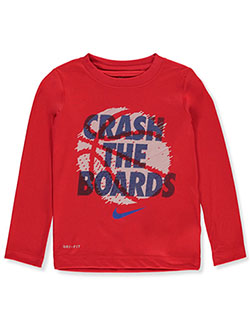 Boys' Dri-Fit L/S T-Shirt by Nike in University red