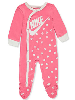Baby Girls' Footed Coveralls by Nike in Pink