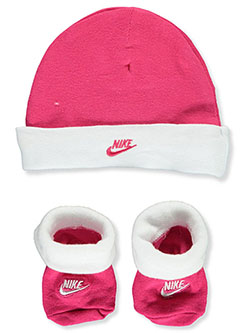 Baby Girls' 2-Piece Hat & Booties Set by Nike in Pink