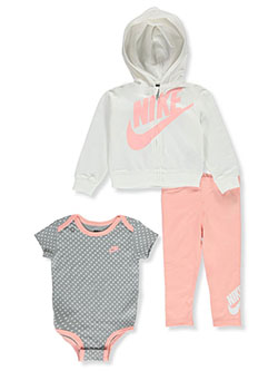 Baby Girls' 3-Piece Layette Set by Nike in Coral