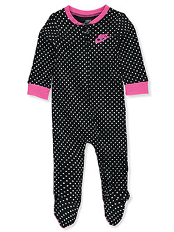 Baby Girls' Footed Coveralls by Nike in Black