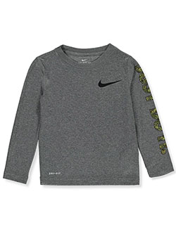 Boys' L/S Dri-Fit T-Shirt by Nike in Gray multi, Sizes 4-7