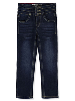 Girls' Triple Button Skinny Jeans by Vigoss in Dark blue, Girls Fashion