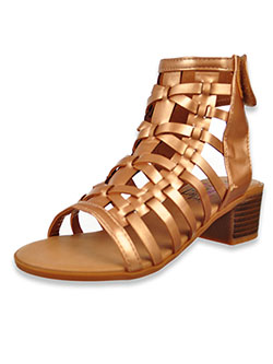 Girls' Gladiator Block Heel Sandals by Olivia Miller in cognac and rose gold