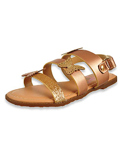 Glitter Butterfly Strappy Sandals by Olivia Miller in rose gold and silver