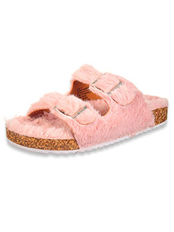 Girls' Plush Double Strap Sandals by Olivia Miller in blush and rainbow