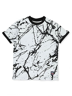 Boys' Allover print Paint Drip T-Shirt by Phat Farm in black, heather gray, mustard and white