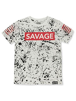 Boys' Savage Drip T-Shirt by Phat Farm in black and white