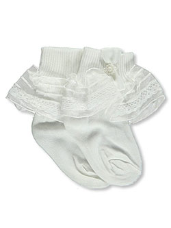 Baby Girls' "White Ruffle" Socks by Piccolo in White - Socks