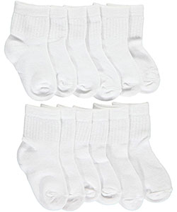 Baby Boys' 6-Pack Crew Socks by Big Oshi in White