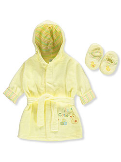 Unisex Baby Bathrobe & Slippers Set by Big Oshi in Yellow - $12.99
