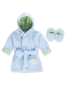 Baby Boys' Bathrobe & Slippers Set by Big Oshi in Blue, Infants