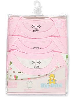 Baby Girls' 3-Pack Bodysuits by Big Oshi in Pink