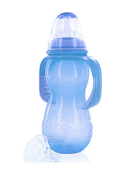 Non-Drip Standard Neck Bottle by Nuby in blue, green, lime, orange and pink