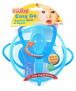 Easy Go Suction Bowl & Spoon Set by Nuby in Blue