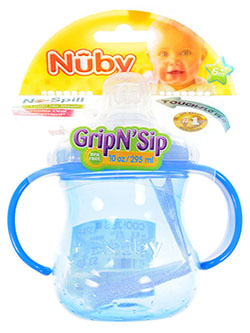 No-Spill Grip N' Sip Bottle by Nuby in fuchsia and orange - Dishes & Utensils